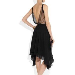 Faith Connexion Isabeli Fontana Mesh Trimmed Silk Dress